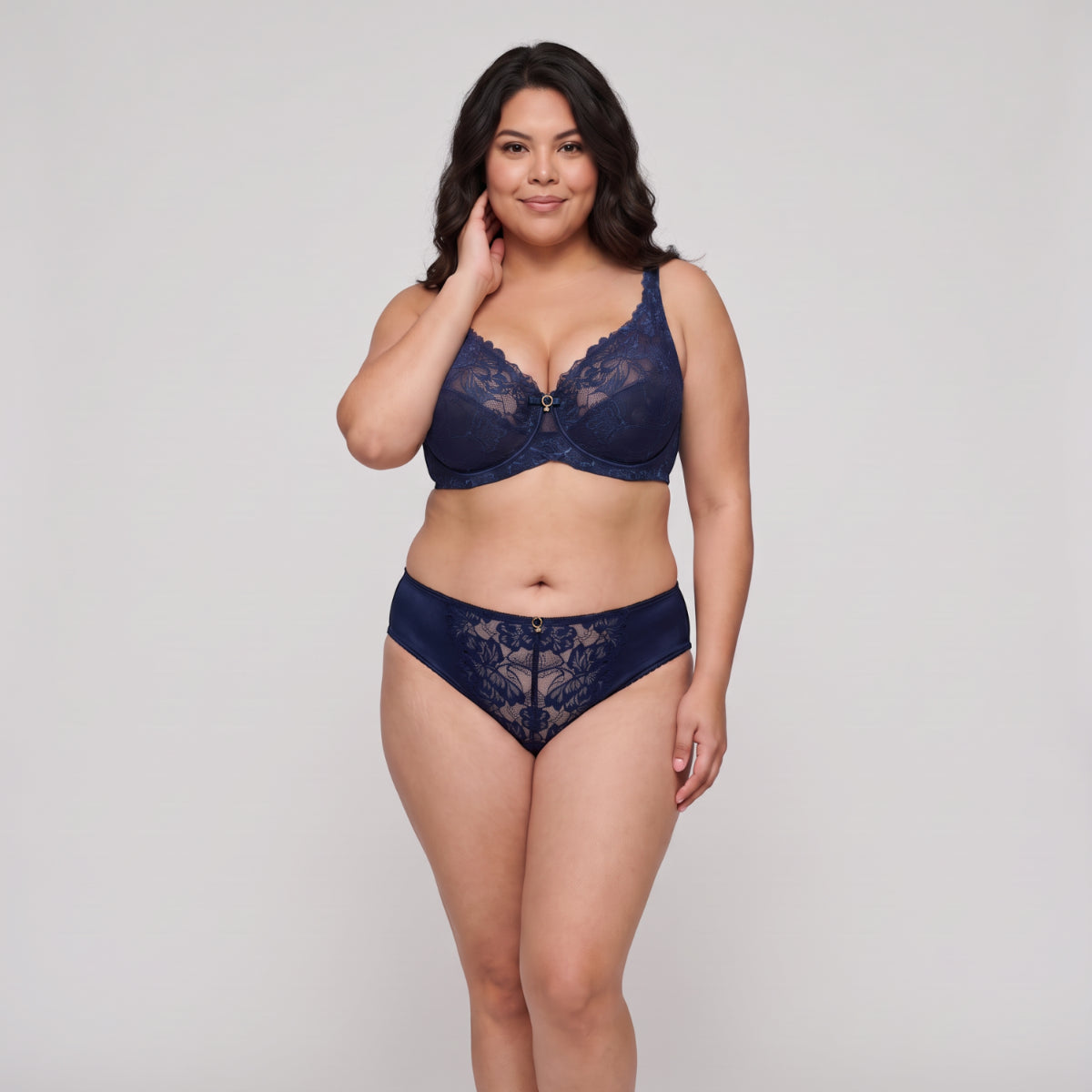 The Bridal Edit Lacy Wired Super Support Bra - NYB479 Navy
