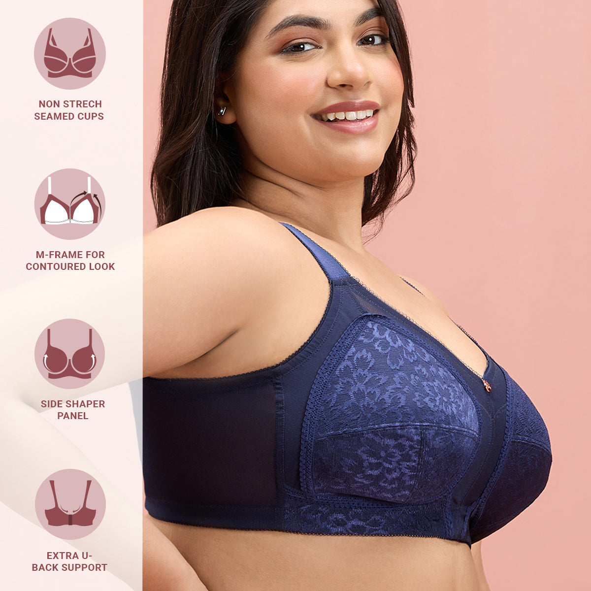 Buy Nykd by Nykaa Ultimate Shape and Support No Bulge Bra-Lace-White-NYB033  online