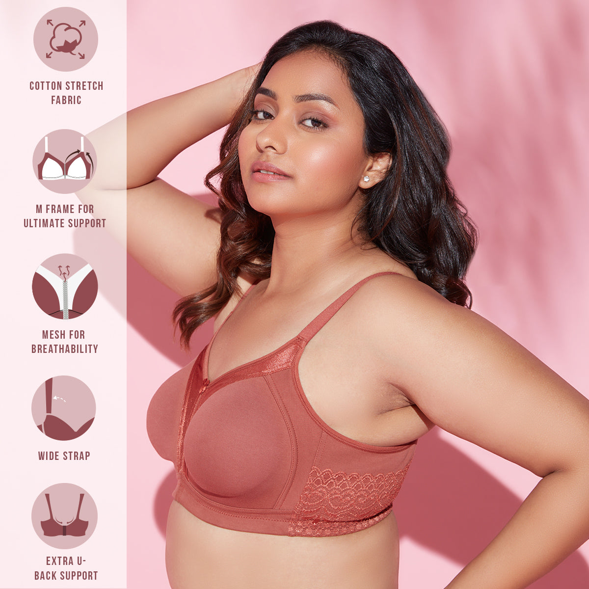 Support Me Pretty Bra - Rust NYB101 – Nykd by Nykaa