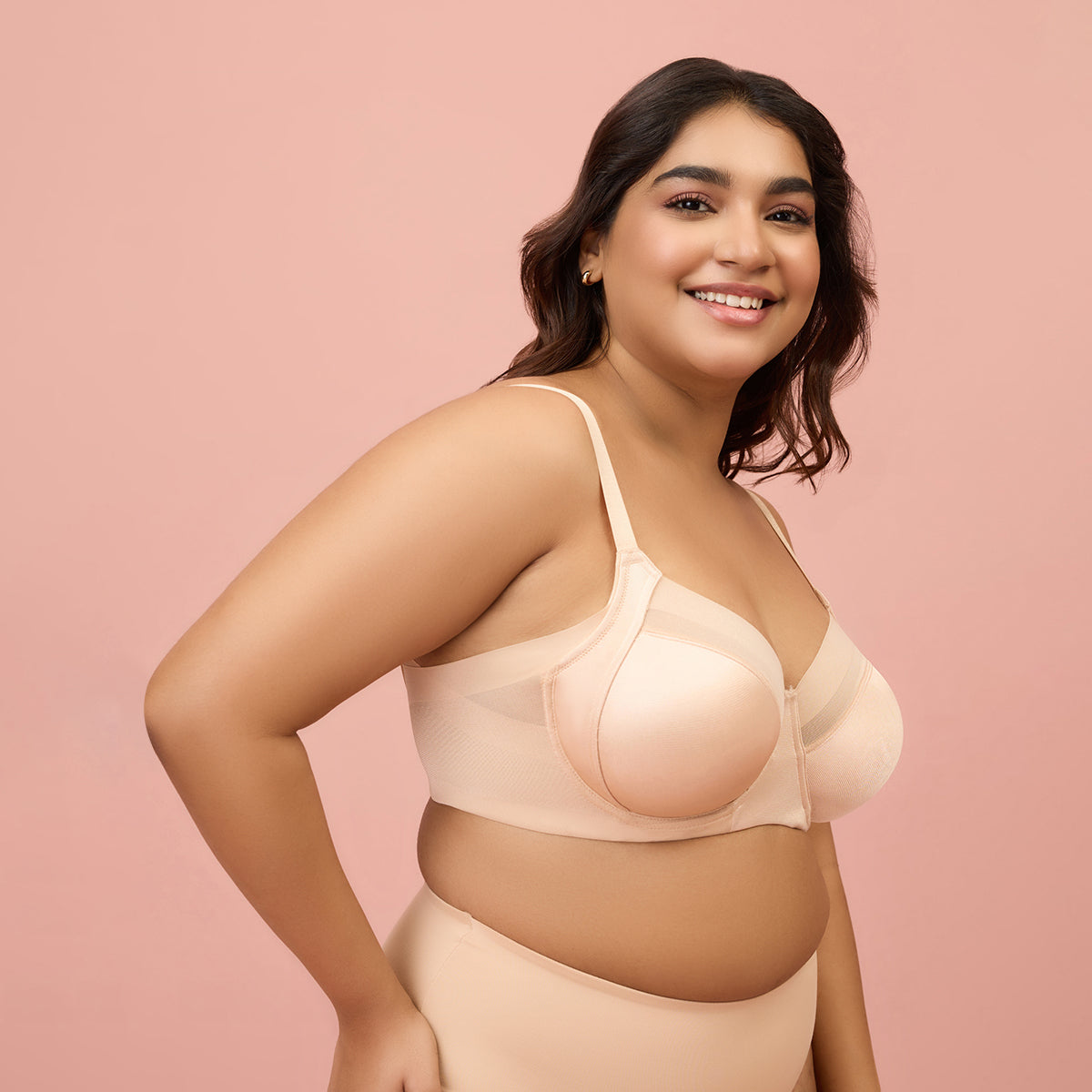 Nykd by Nykaa Super Support Infinity Mesh Non Padded Bra-NYB150-Skin