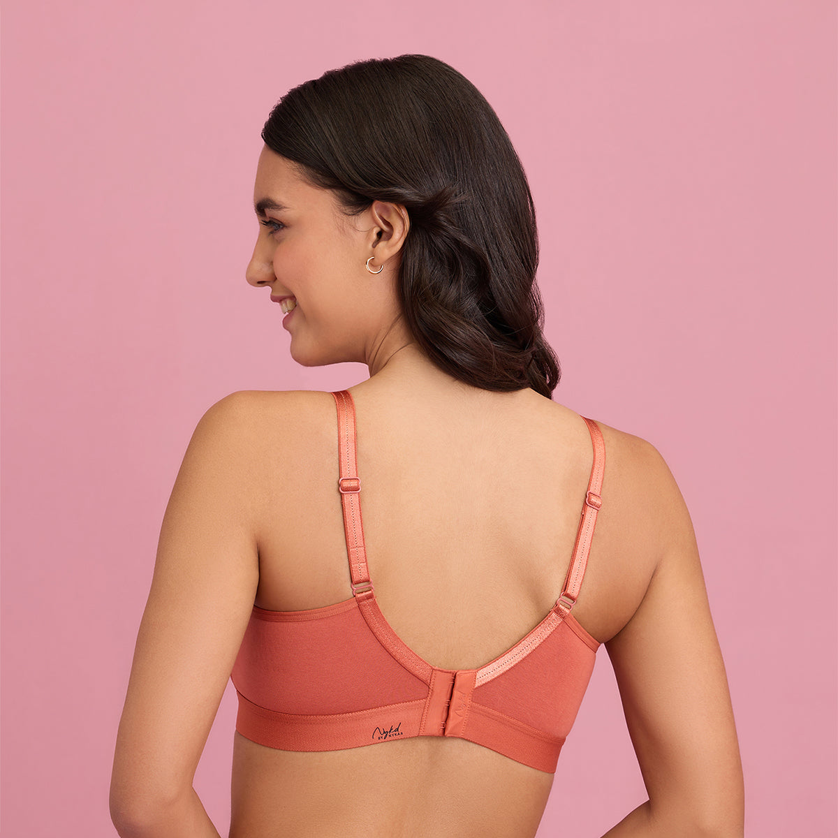 Nykd By Nykaa X-Frame Cotton Support Bra-Carrot NYB191