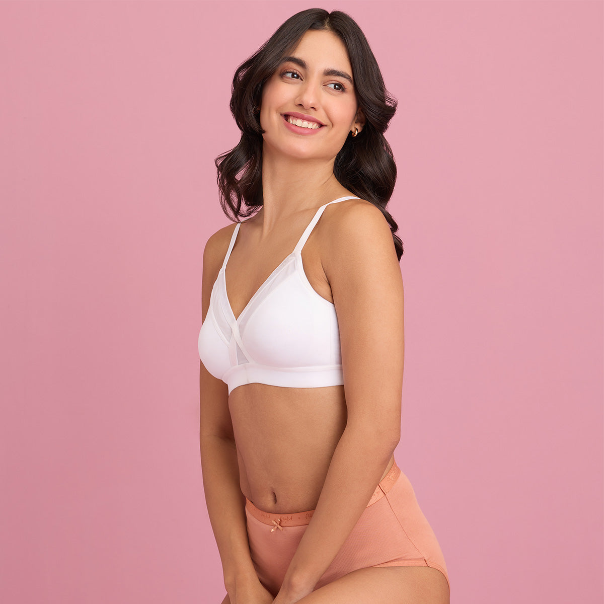 Nykd By Nykaa X-Frame Cotton Support Bra-White NYB191
