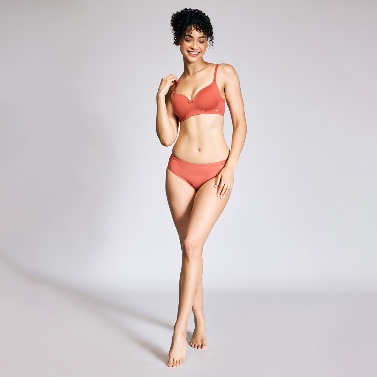 Nykd By Nykaa Breathe Cotton All Day Comfort Padded Non Wired T-Shirt Bra Nyb198 Carrot