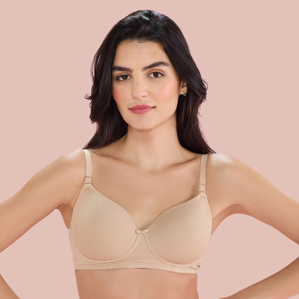 Nykd By Nykaa Breathe Cotton All Day Comfort Padded Non Wired T-Shirt Bra Nyb198 Sand