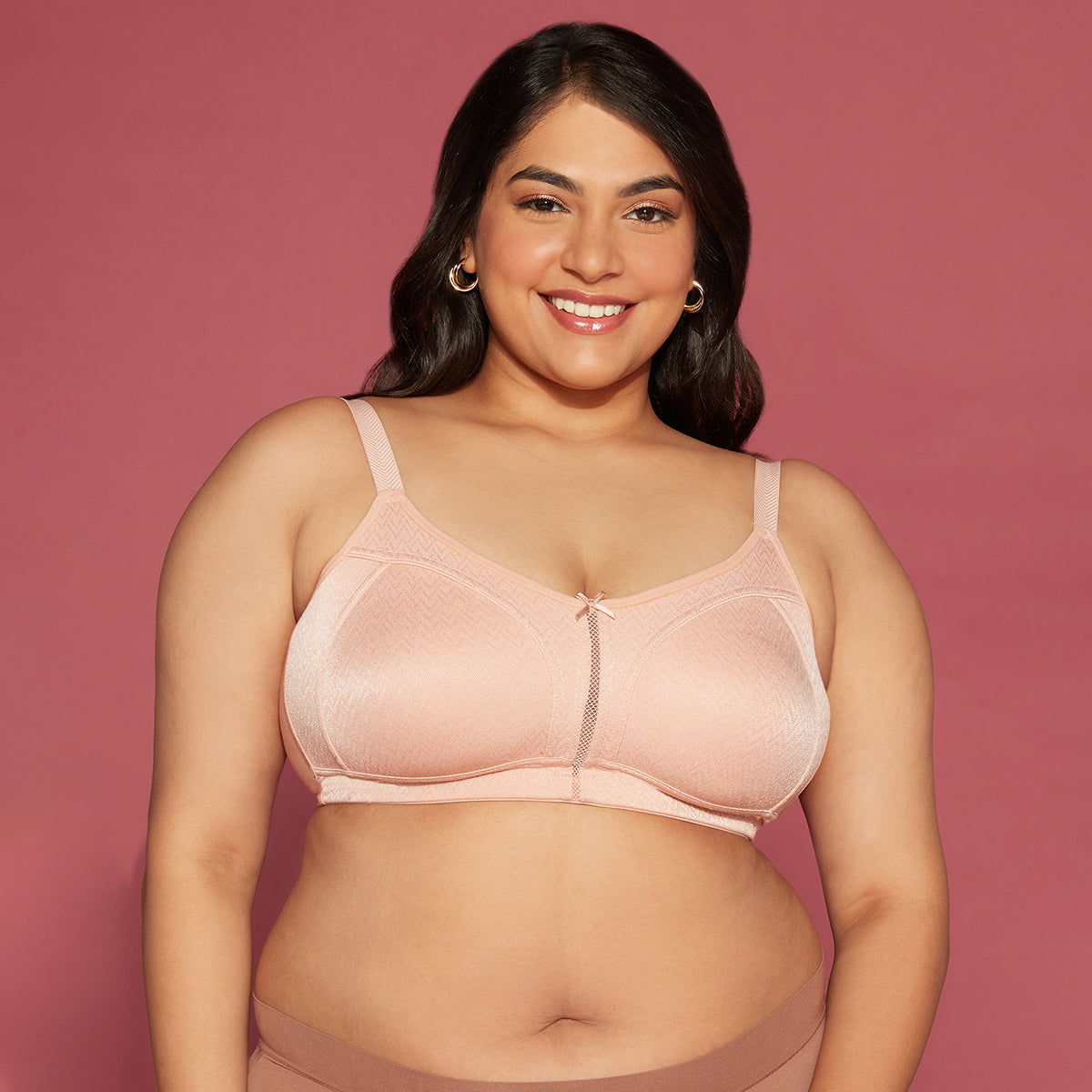 Luxe Jacquard M-Frame Bra - Nude NYB232 – Nykd by Nykaa