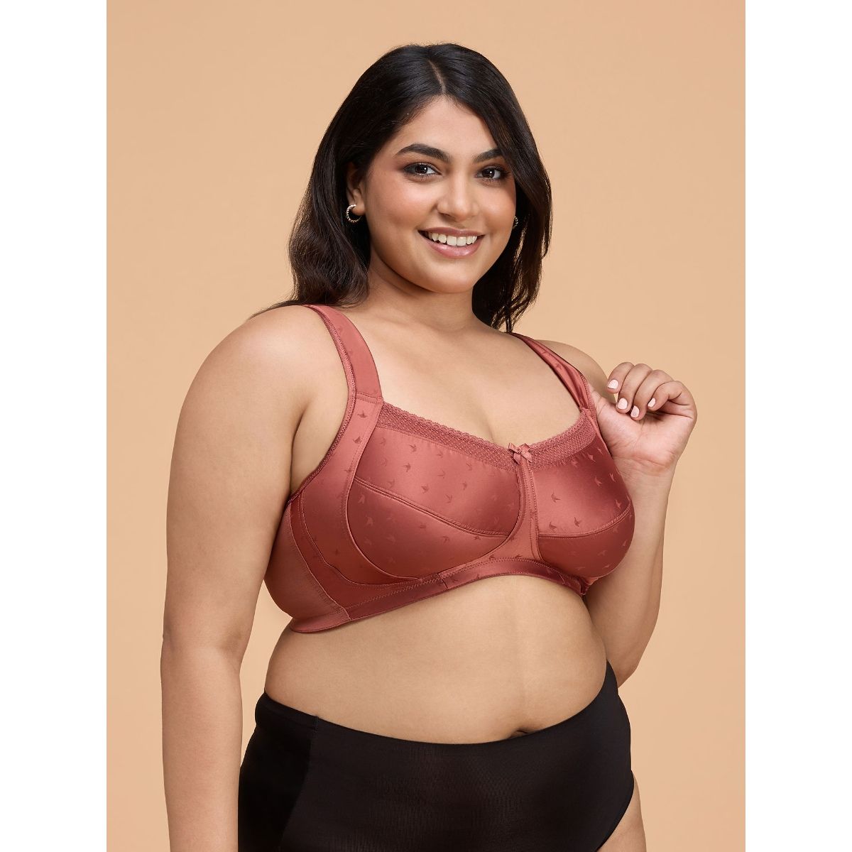Satin Lift Me Up Bra-NYB234-Rust