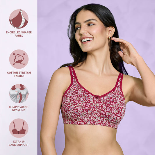 Nykd By Nykaa Everyday Delicate Floral Bra Maroon NYB275