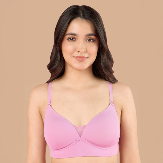 Nykd by Nykaa Adapt360° Lift & Support Padded Non Wired Barely There T-Shirt Bra NYB362 Dark Pink