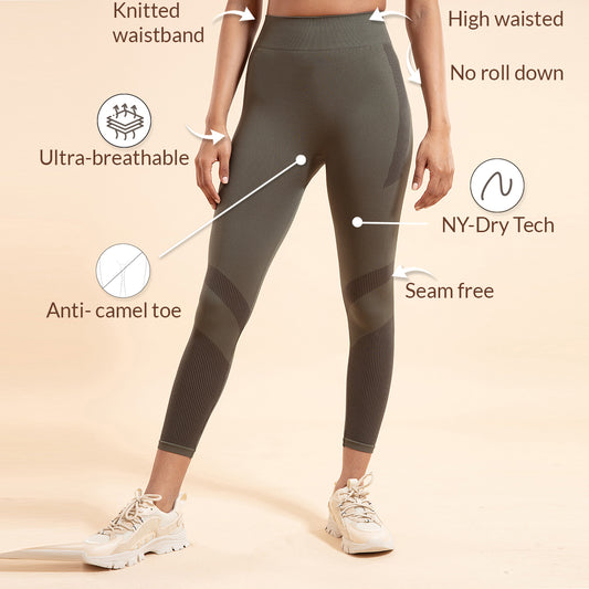 Nykd All Day Seamless Leggings-NYK097-Beetle Green