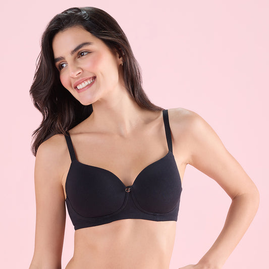 Nykd by Nykaa Cups of Joy Wire-free Shaping Bra-Black NYB094