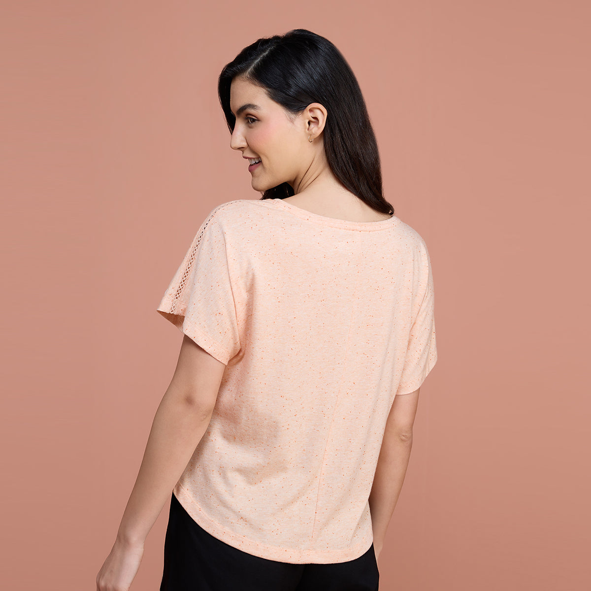 Neppy Lace Detail Tee - NYS134 - Almost Apricot