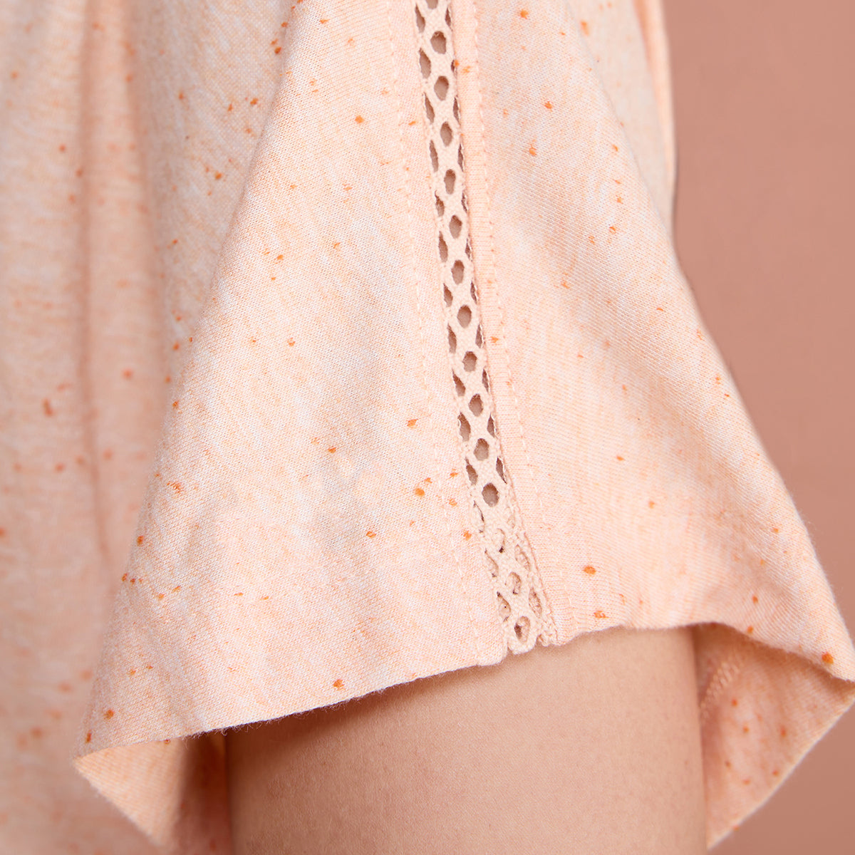 Neppy Lace Detail Tee - NYS134 - Almost Apricot