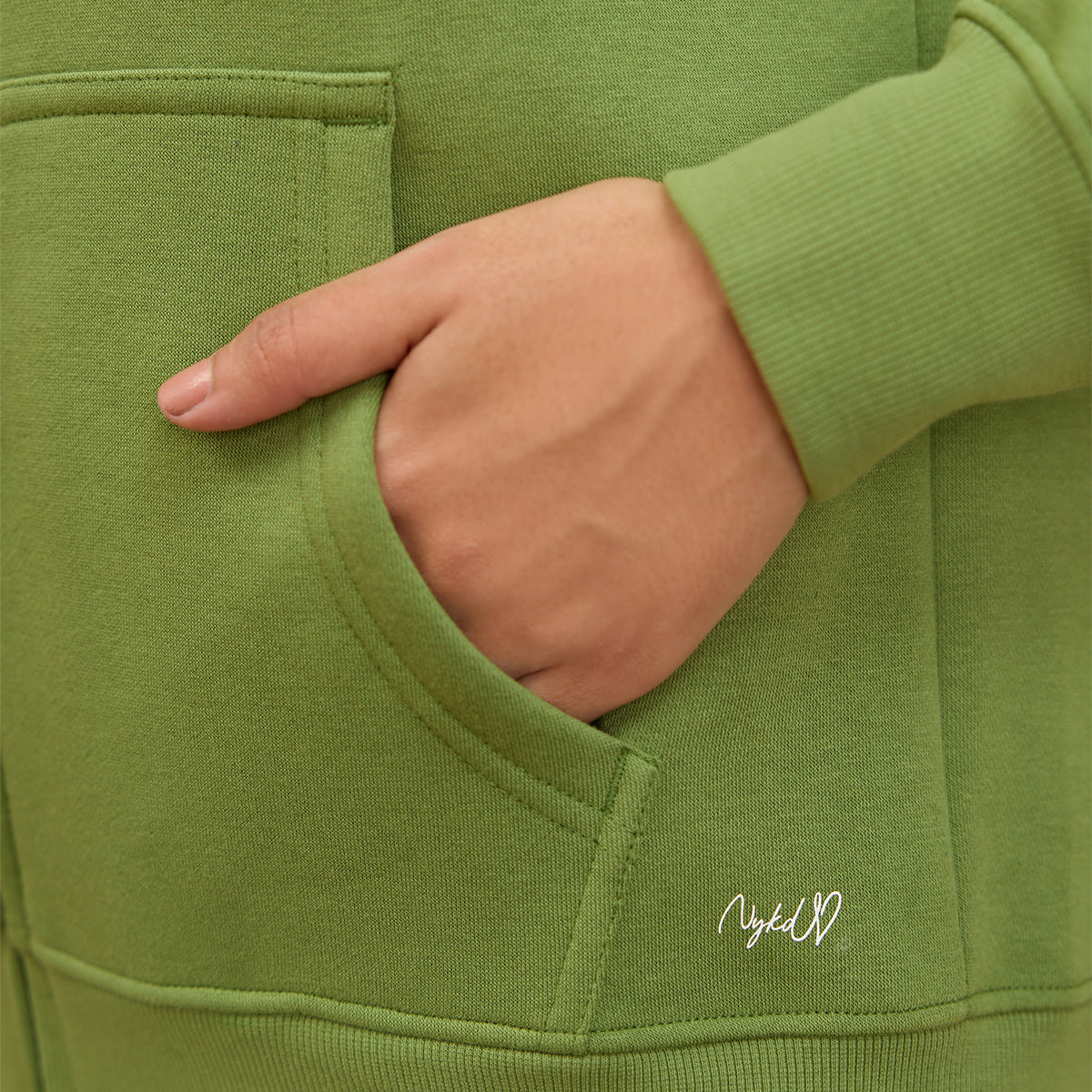 NYKD By Nykaa Cozy FleeceZippered Jacket -NYLE704-Green