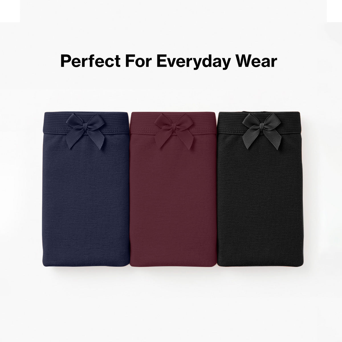 Nykd by Nykaa PO3 High Rise Cotton Full Brief Panty with Inner Elastic-Wine/Navy/Black NYP104