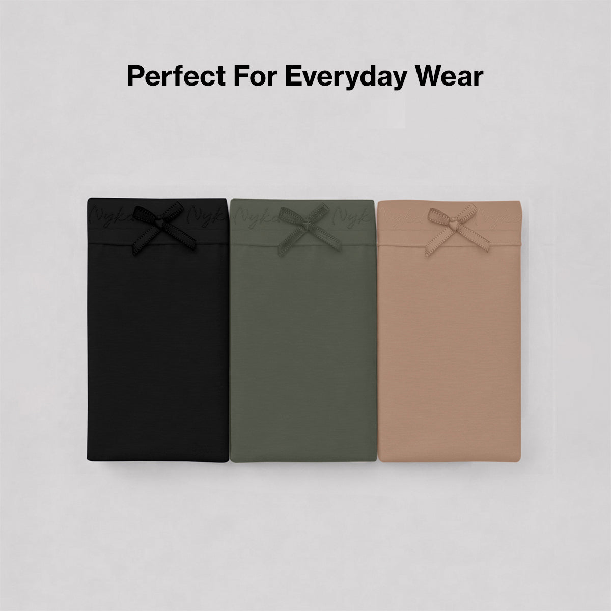 Low Rise Cotton Bikini Panty with Outer Elastic-Jet Black Taupe Green NYP390 PO3