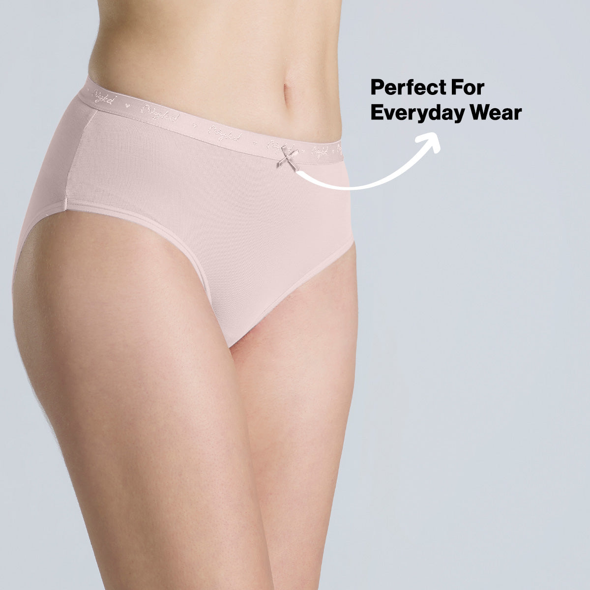 Nykd By Nykaa PO3 Mid Rise Cotton Hipster Panty with Outer Elastic-White,Nude,P.Pink NYP391