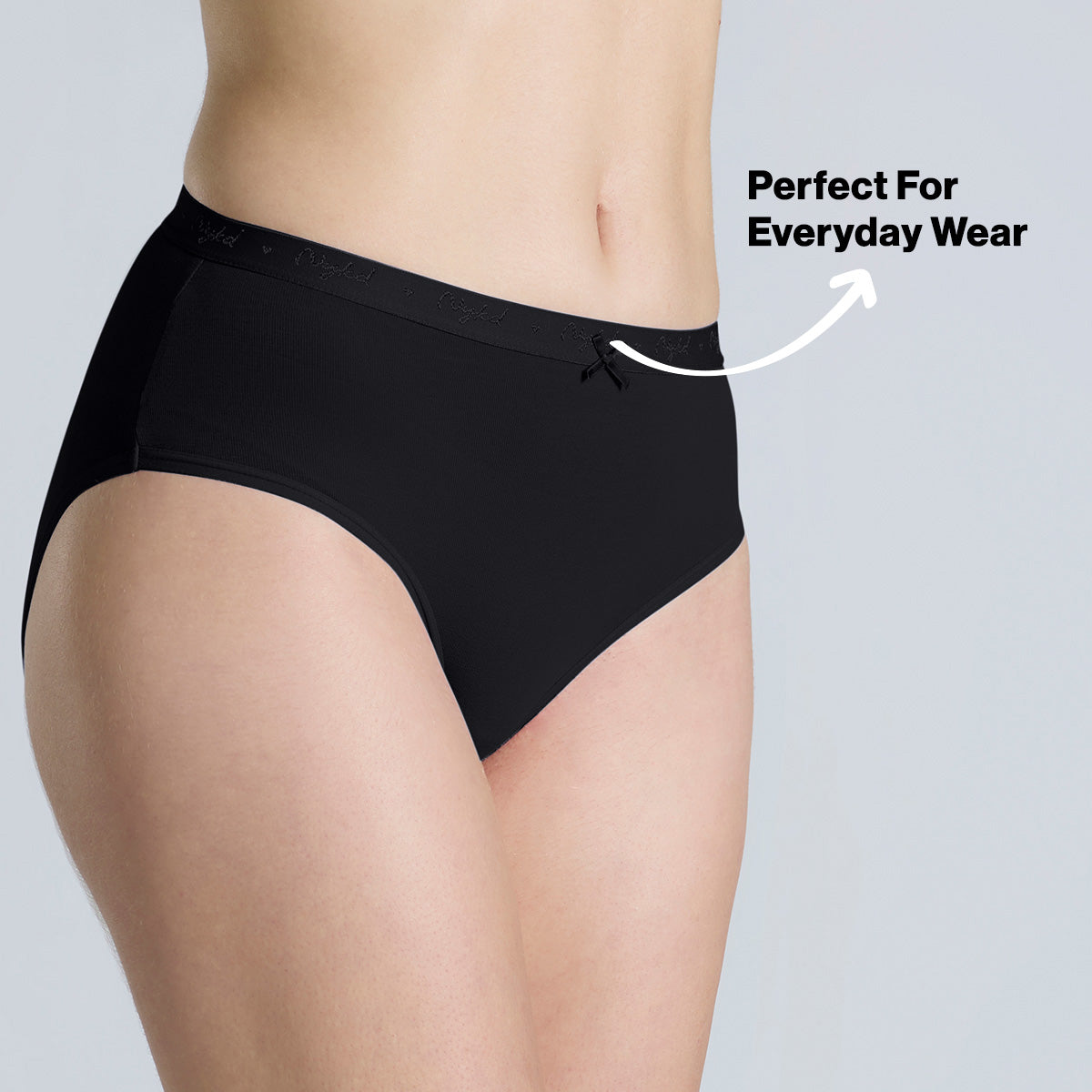Nykd By Nykaa PO3 Mid Rise Cotton Hipster Panty with Outer Elastic-Wine,Wedge.W,Grey NYP391