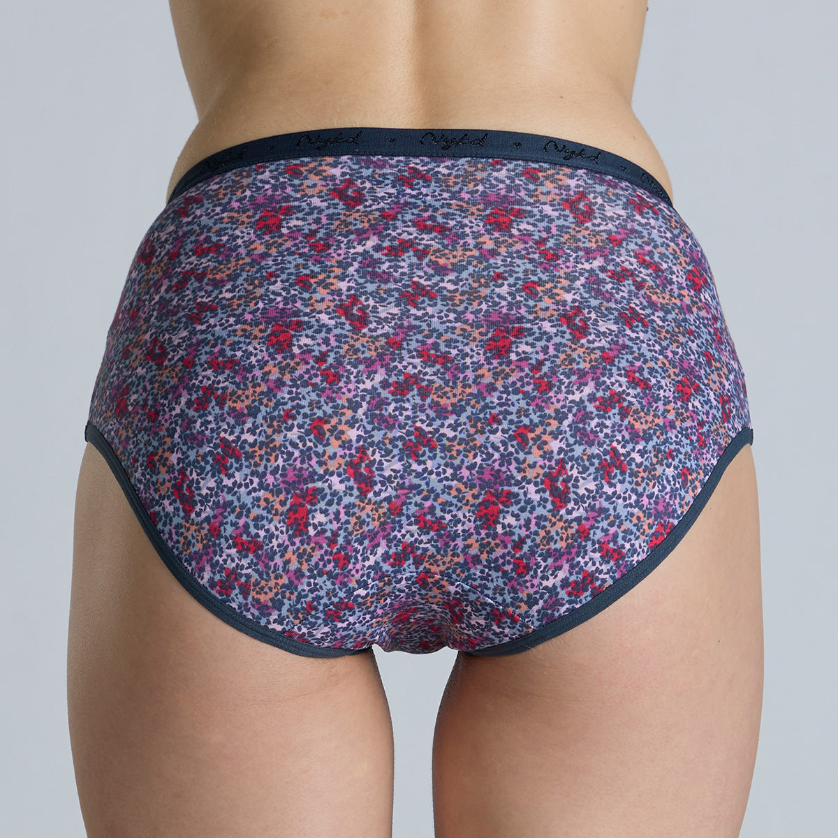 "Nykd by Nykaa High Rise Cotton Full Brief Panty with Outer Elastic-NYP392-Assortment 18-P03"