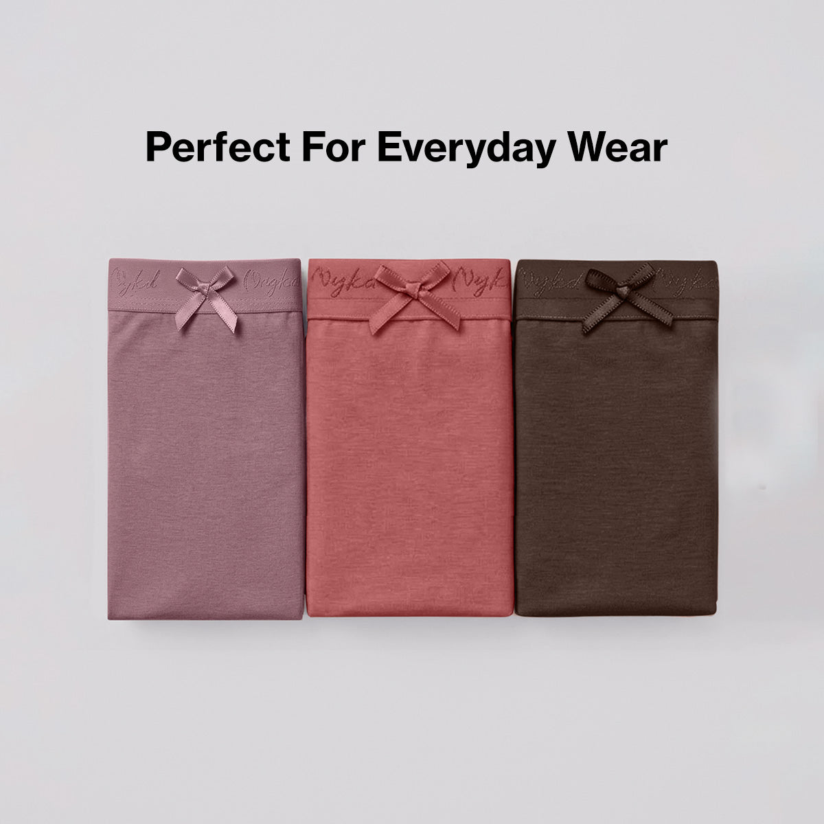 Nykd by Nykaa PO3 High Rise Cotton Full Brief Panty with Outer Elastic-Mauve,Cedar,C.Coffee NYP392