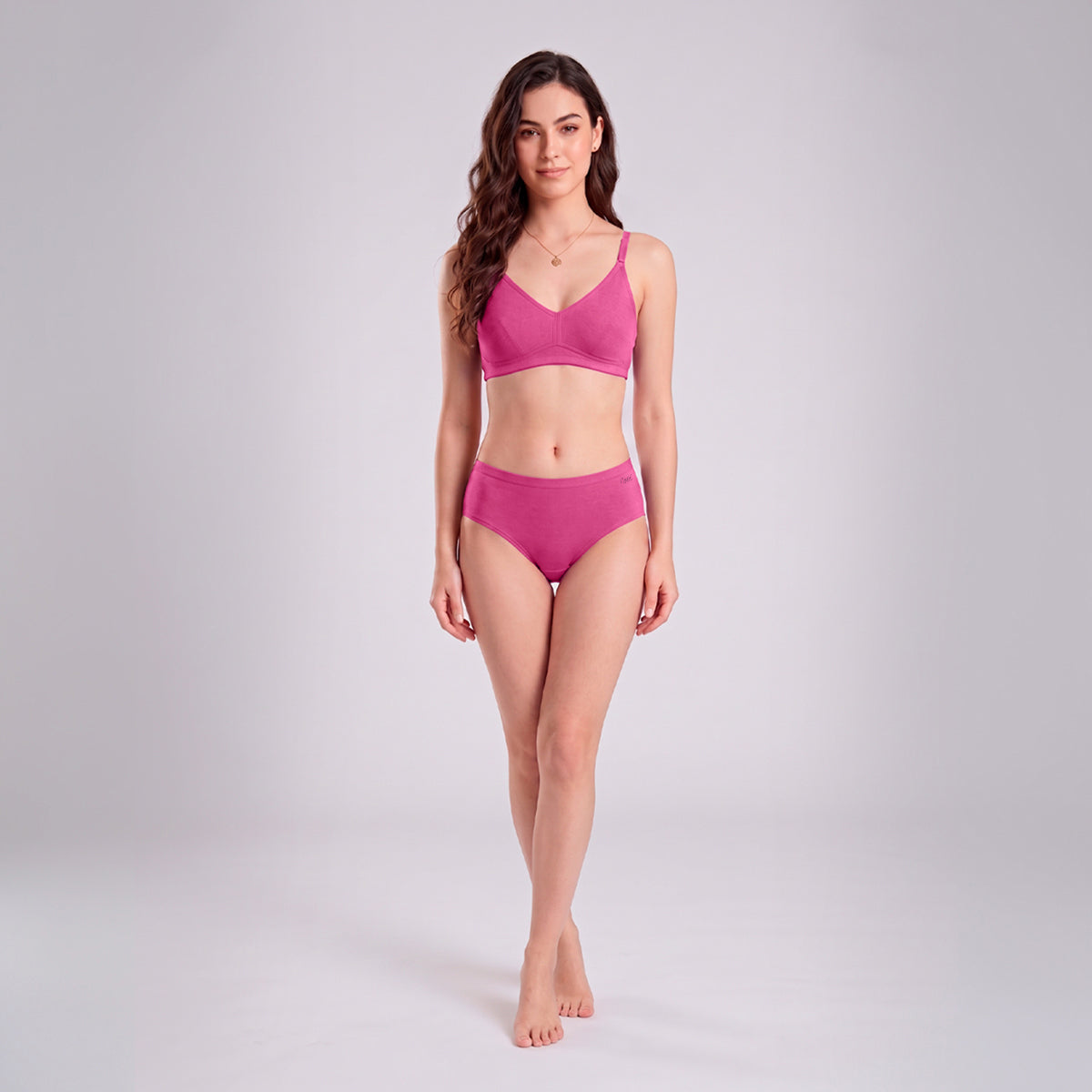 PO3 Mid Rise 100% Cotton Hipster Panty with Inner Elastic - NYP451 W.Blue,Black,Hot Pink