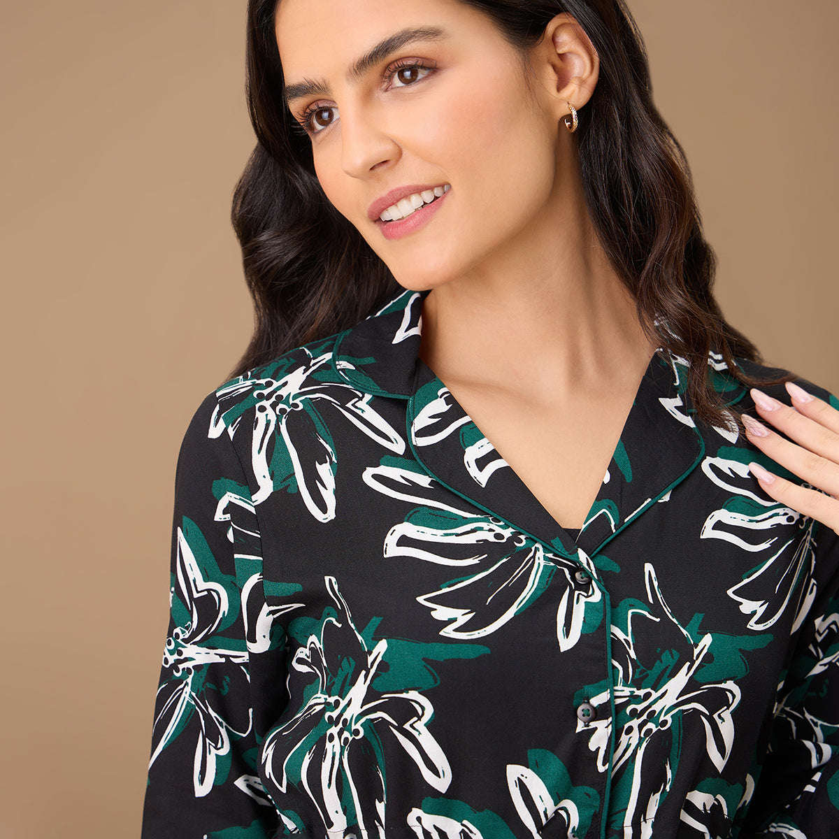 Nykd By Nykaa Style Me Up Rayon Set - NYS904 - Green Print