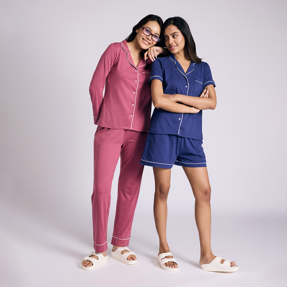 Nykd By Nykaa Buttery Soft Cotton Modal Button-Down Shorts Set Of 2 Nys927 Black