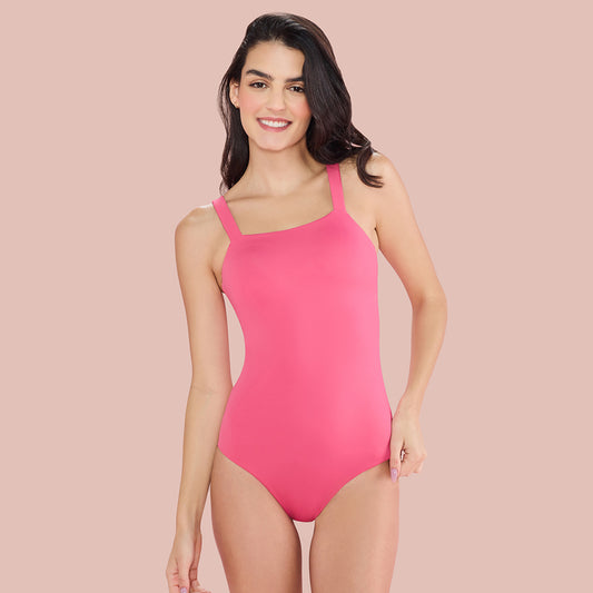 Chic Square Neck Swimwear-NYSW19-Pink