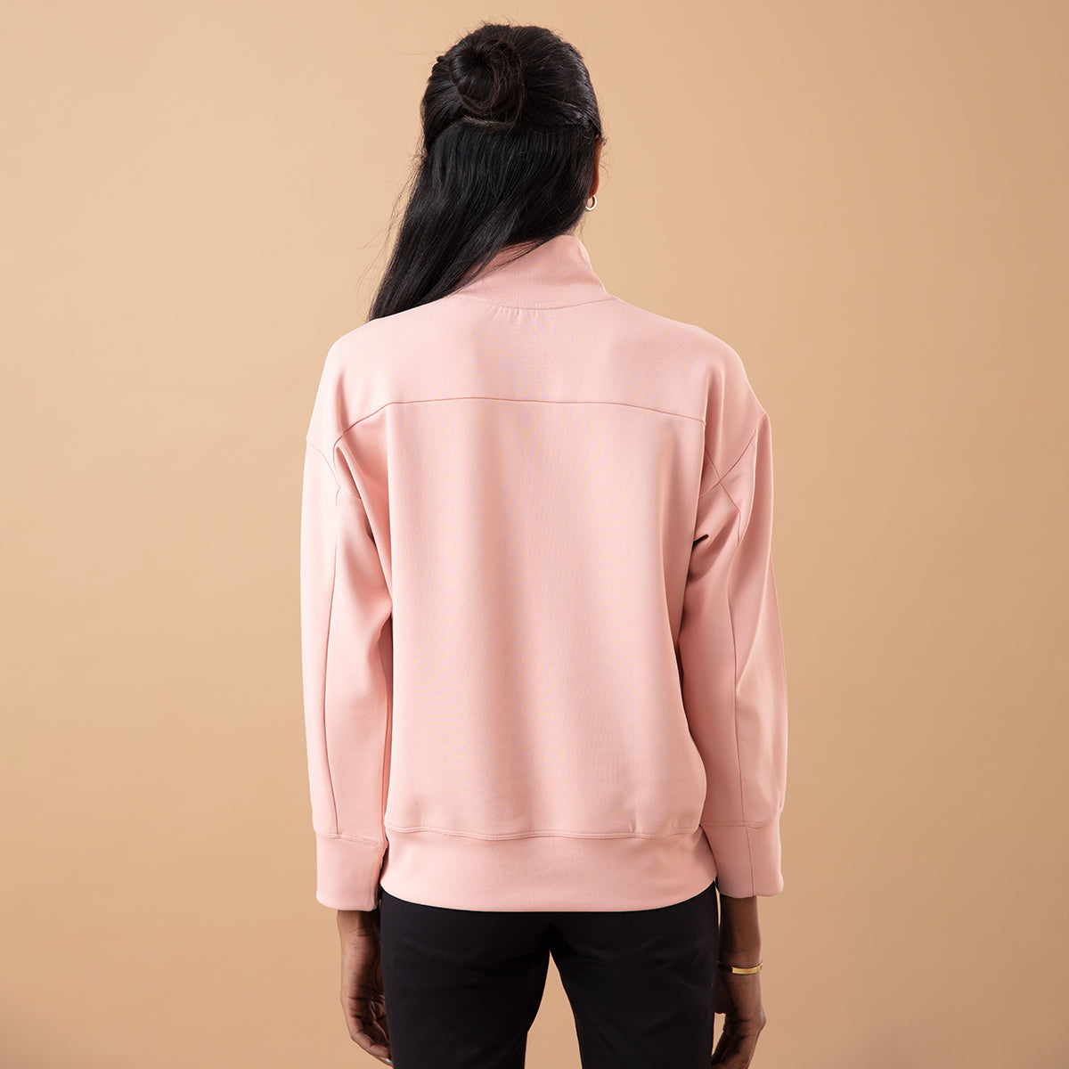 Nykd All Day Casual Chic High neck Sweatshirt-NYAT157 Pink