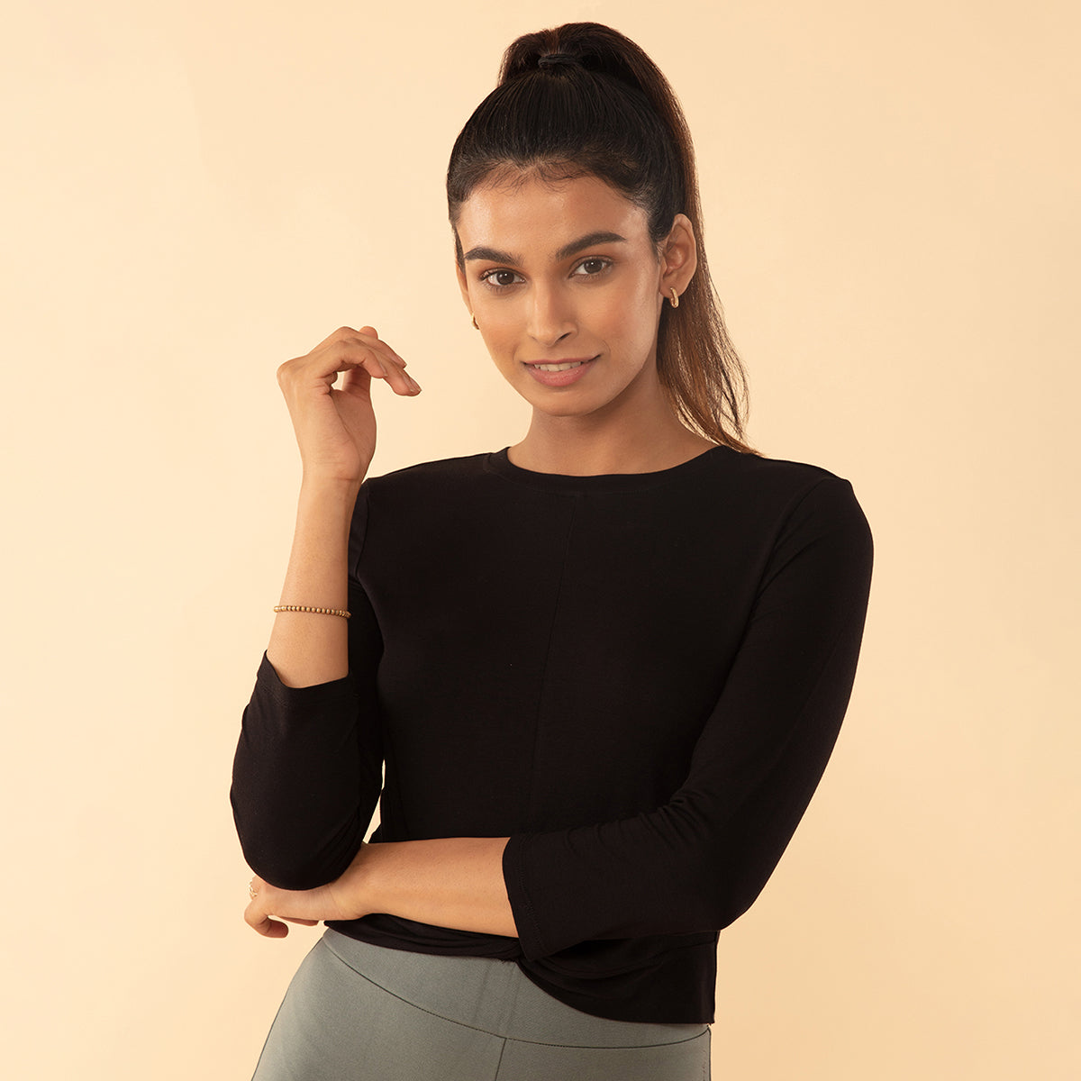 Nykd All Day Twist Tee-NYAT222-Jet Black