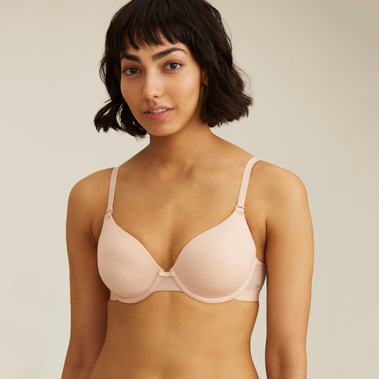 Breathe Cotton Padded wired T-shirt bra 3/4th coverage-NYB001-Nude