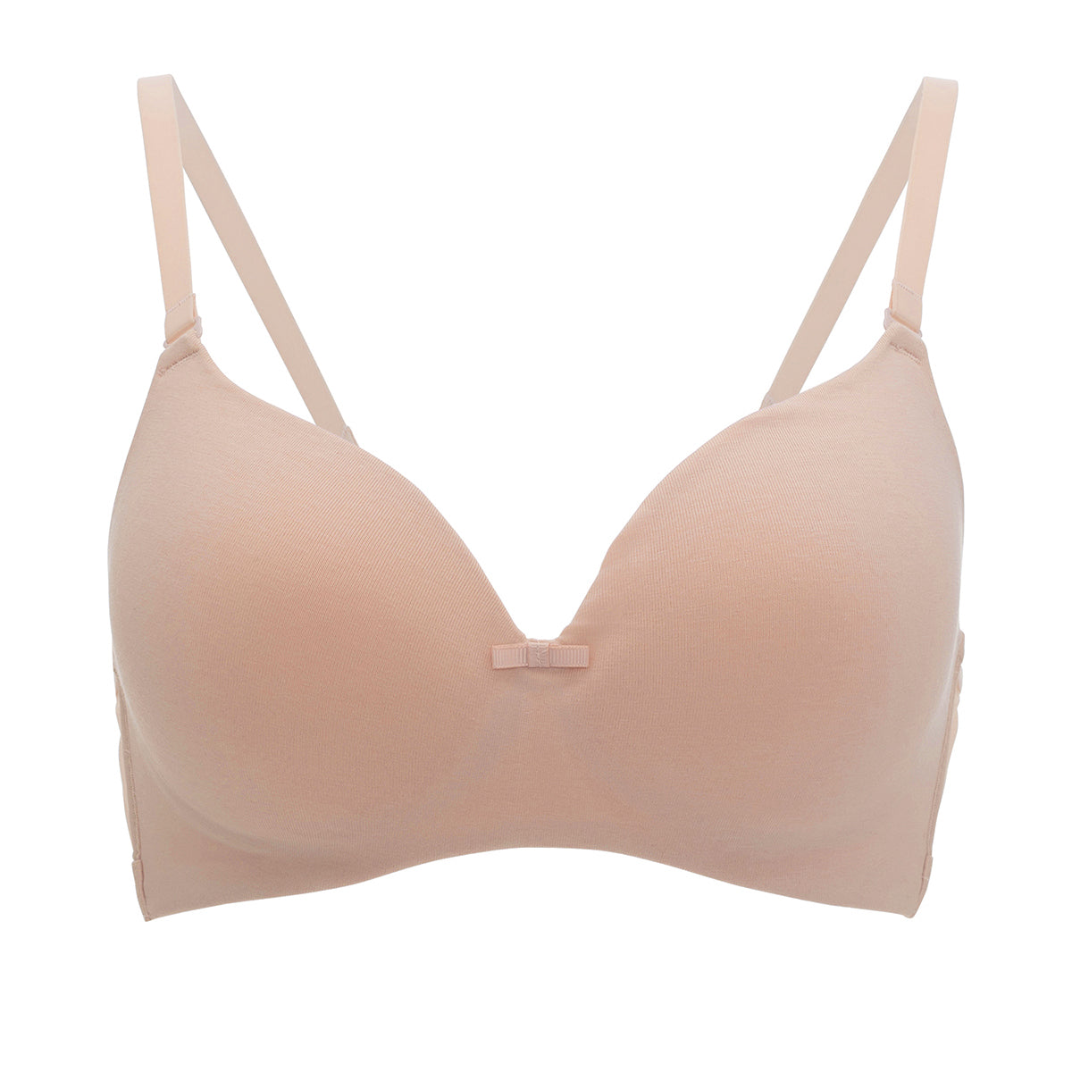 Nykd By Nykaa Breathe Cotton Padded wireless T-shirt bra 3/4th coverage - Nude NYB002