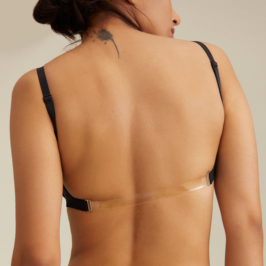 Nykd by Nykaa Breathe Cotton Transparent Back Padded Non Wired T-Shirt Bra NYB007 Black