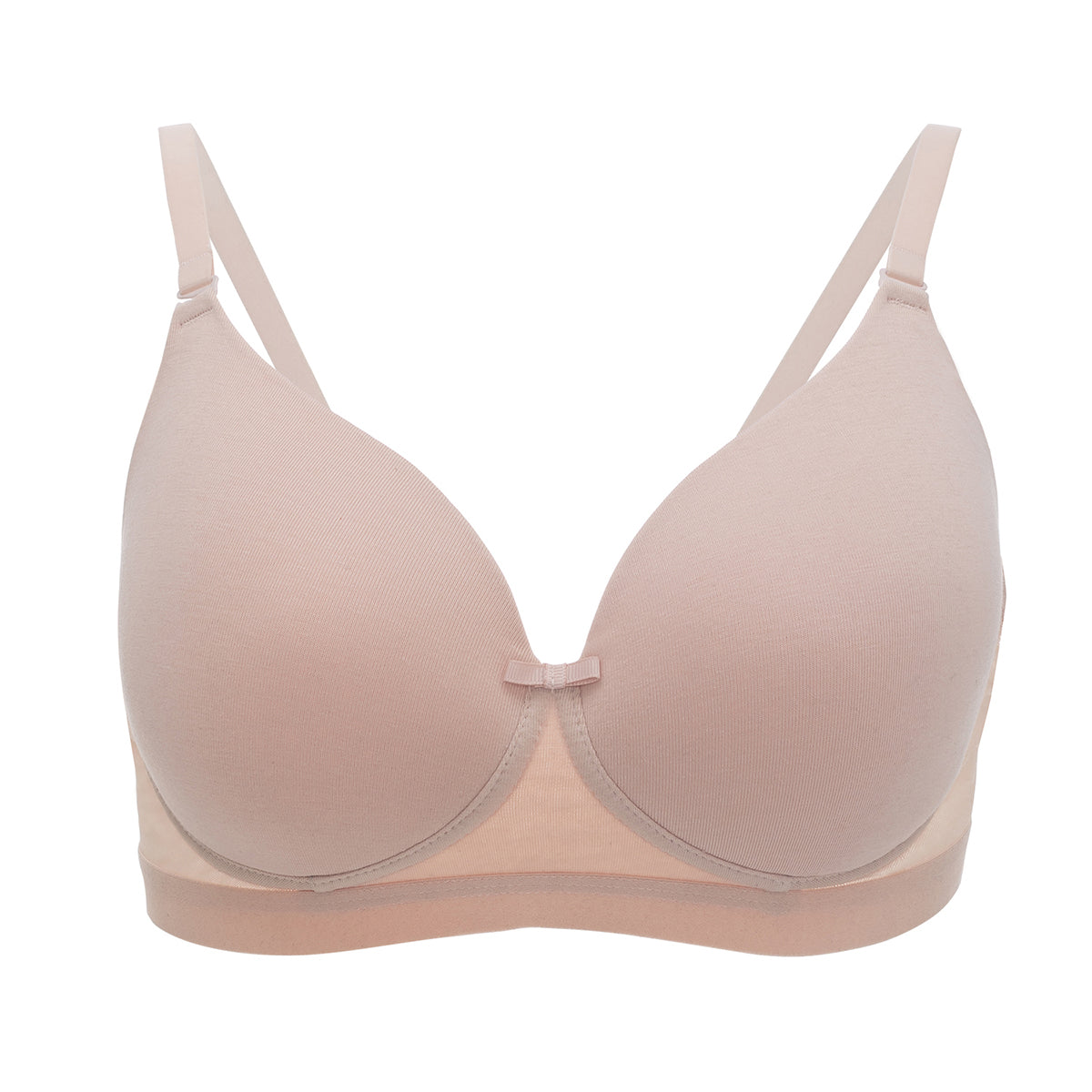 Nykd By Nykaa Breathe Cotton Padded wireless Transparent back bra 3/4th coverage Nude NYB007