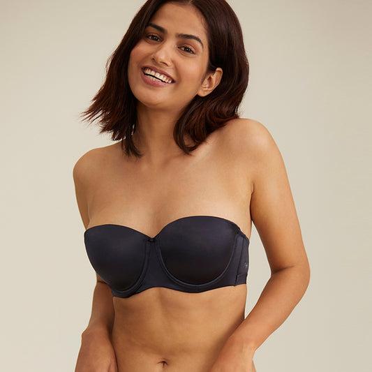 Breathe Shine Padded wired Strapless Bra Medium coverage-NYB011-Slate