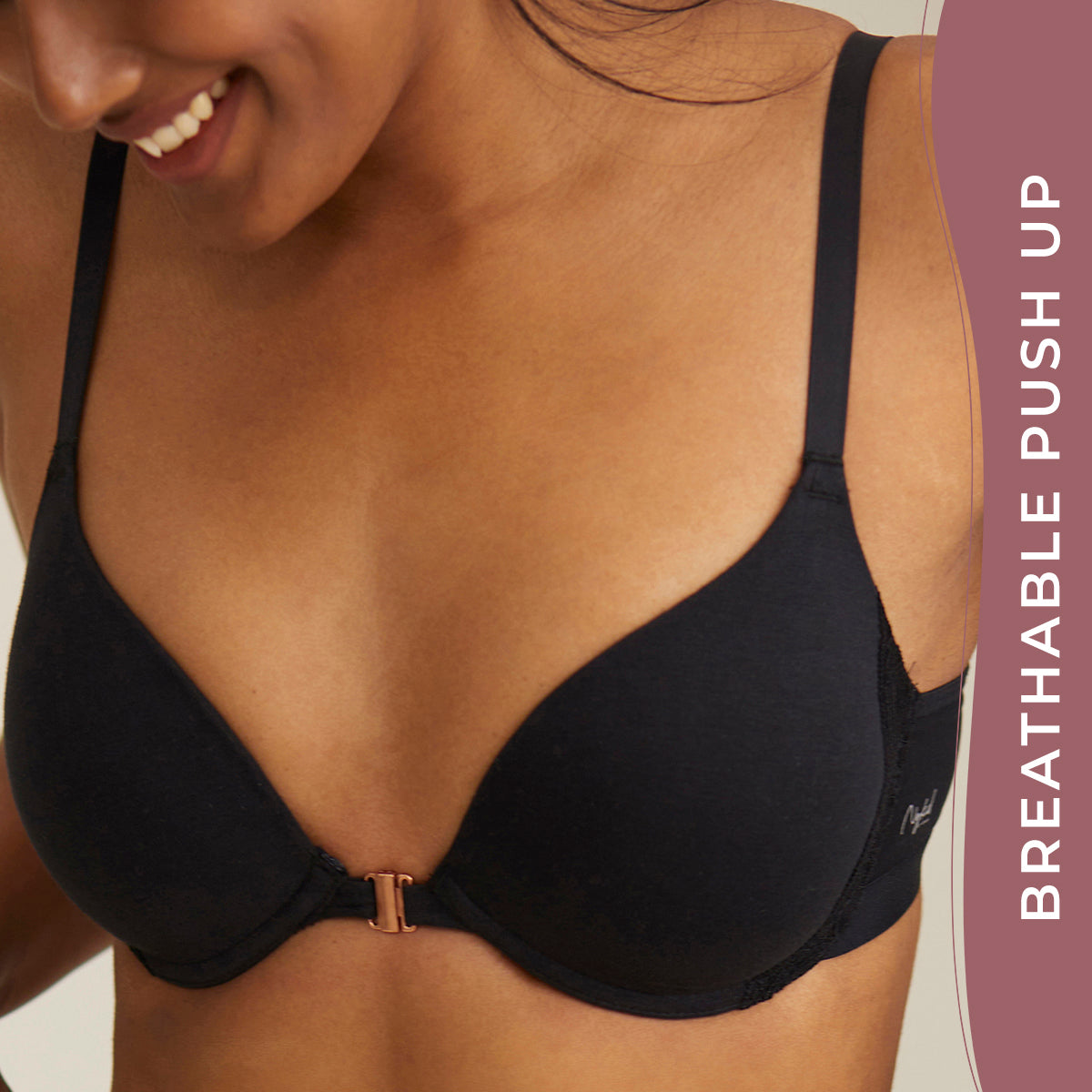 Lace Padded wired Push up front open bra Demi coverage - Black NYB019 –  Nykd by Nykaa