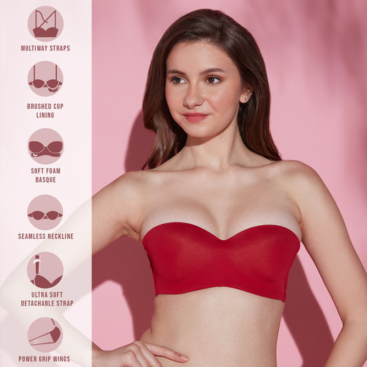 Nykd by Nykaa The Ultimate Strapless Bra Red NYB027