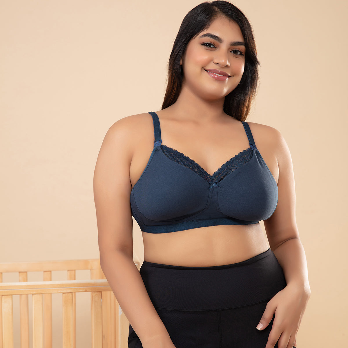 Pretty Maternity Feeding Bra-NYB031-Blue