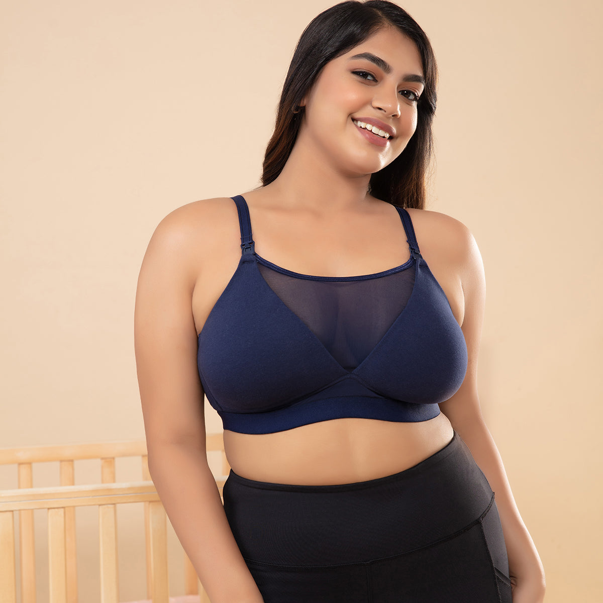 Comfy Maternity Bra-NYB032-Navy