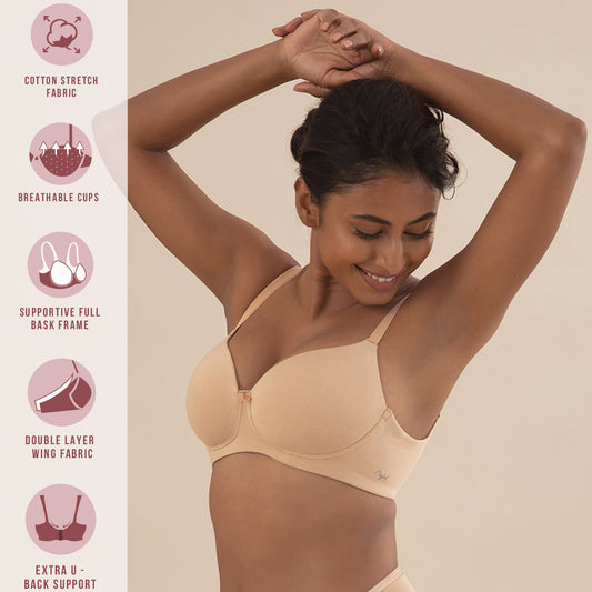 Nykd by Nykaa Cups of Joy Wire-free Shaping Bra-Sand NYB094