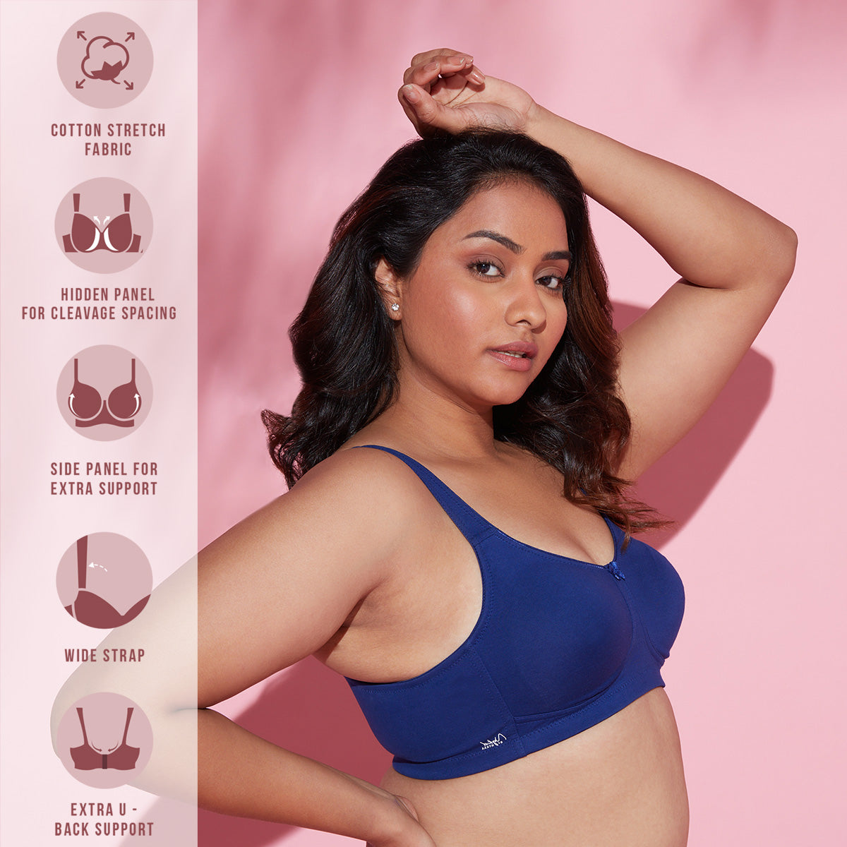 Flawless Me Breast Separator bra - Evening Blue NYB105 – Nykd by Nykaa