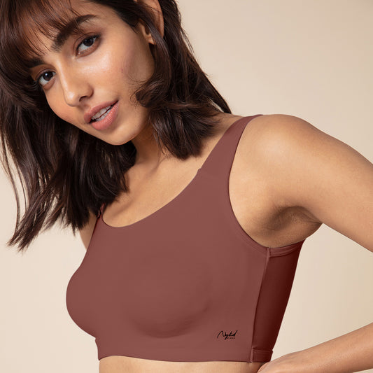 Nykd by Nykaa Soft Cup Easy-Peasy Slip-on Bra with Full Coverage - Rust NYB113