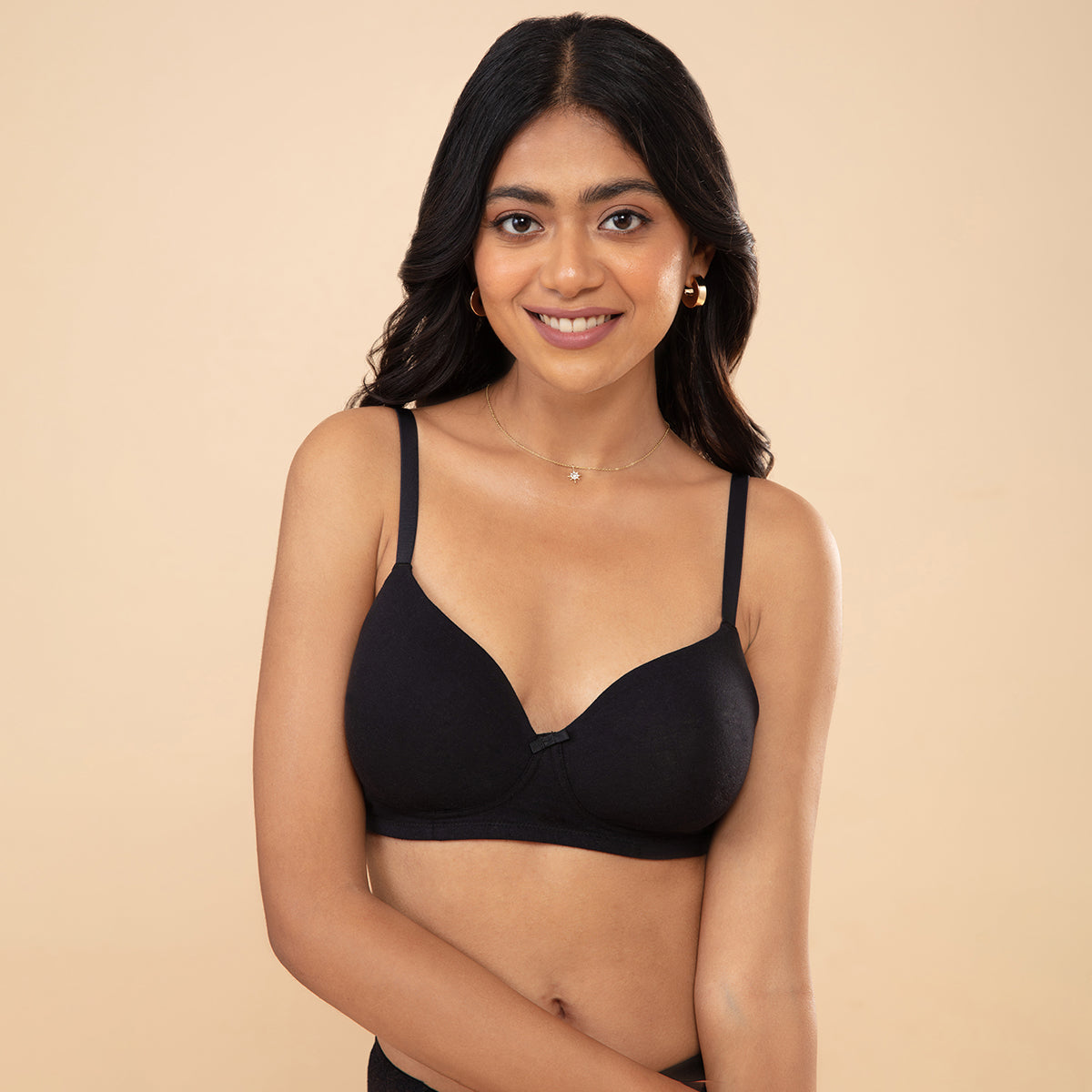 Breathe Lace Padded Wireless T-Shirt Bra-NYB167-Anthracite