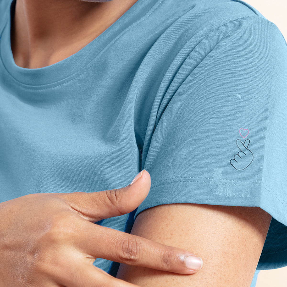 Super Comfy Cotton Stretch Classic Solid T-Shirt-NYLE216-Aquamarine