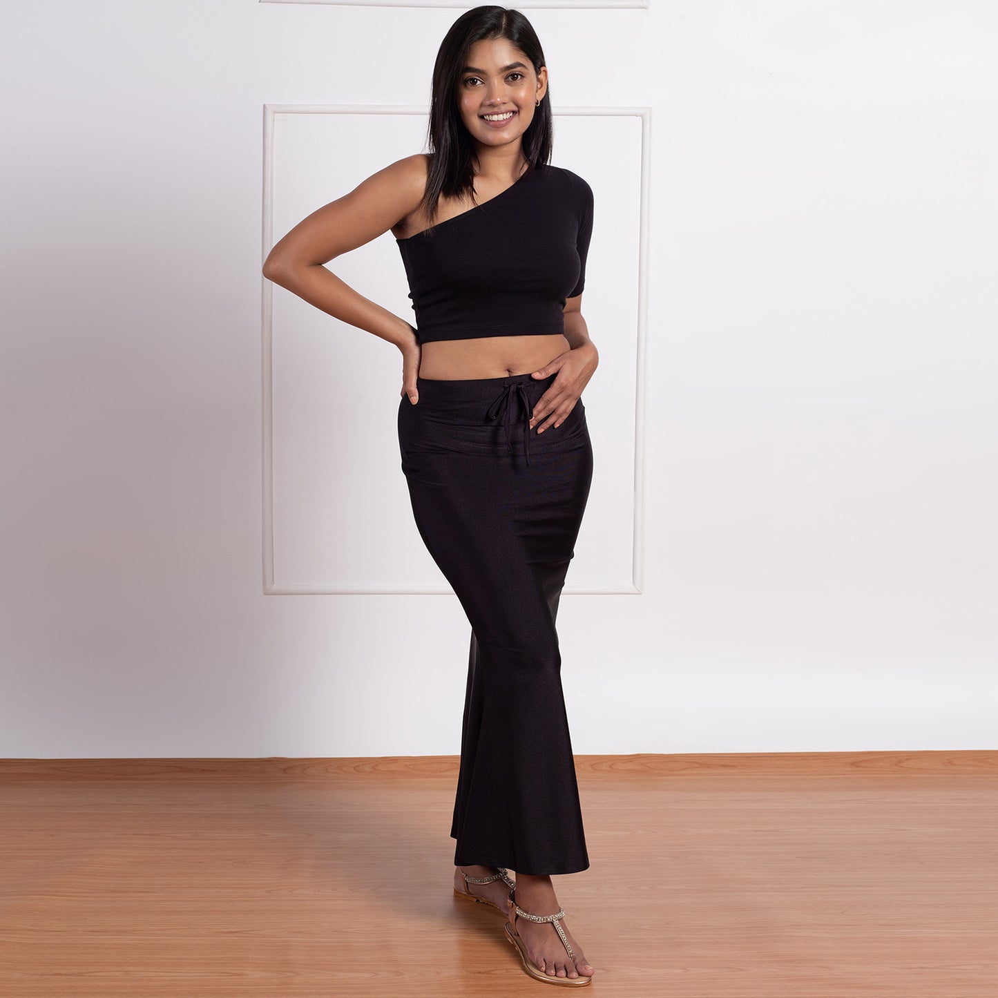 Mermaid Saree Petticoat-NYOE01-Black