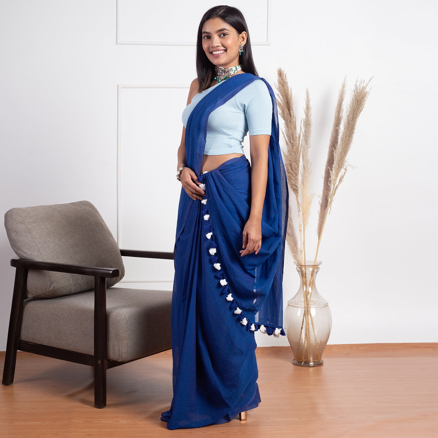 Mermaid Saree Petticoat-NYOE01-Navy