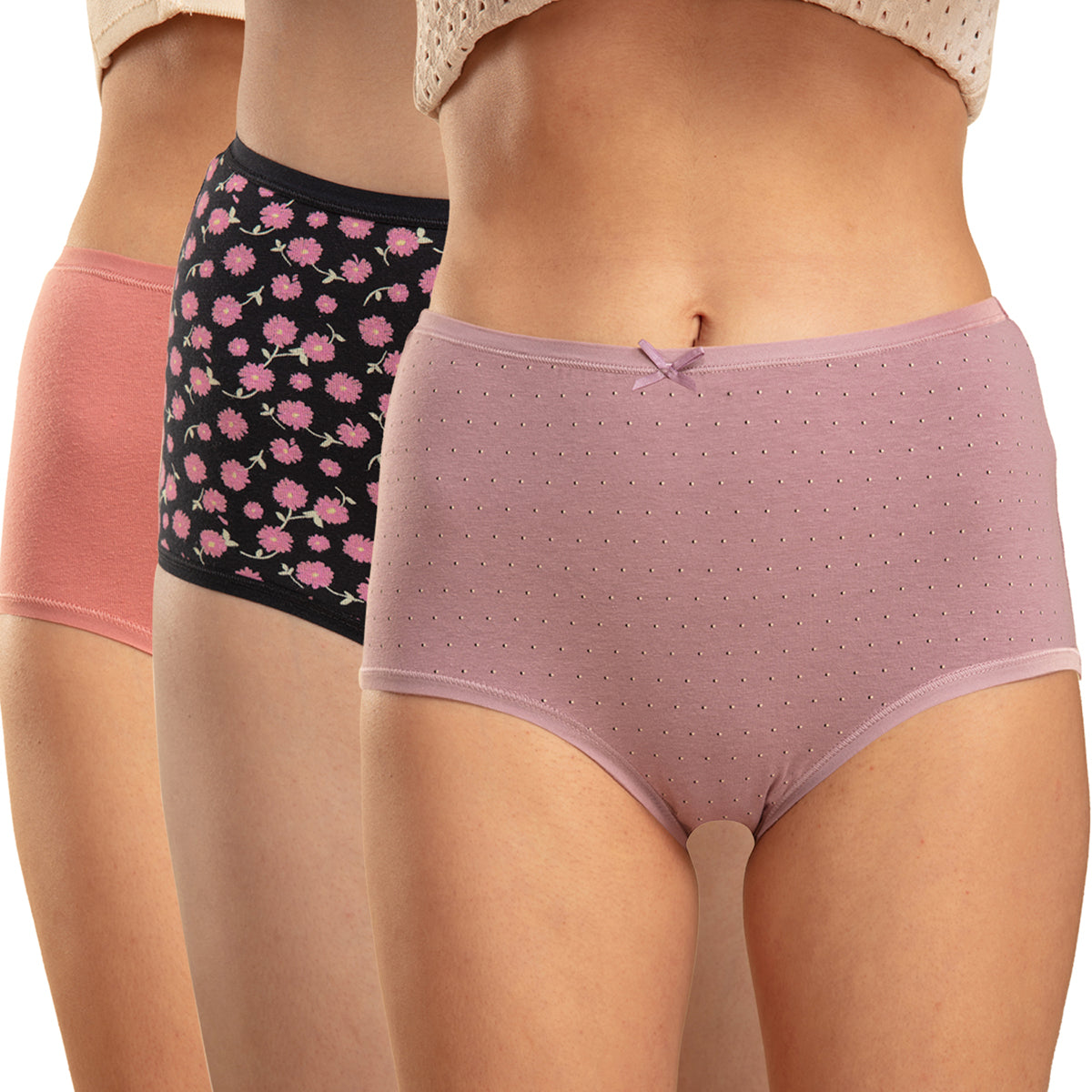 Pretty Comy Women’s Underwear Soft Breathable Lace Briefs Ladies Panties  3-Pack
