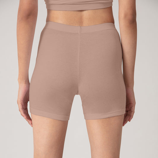 Stretch cotton cycling shorts-NYP083-Nude