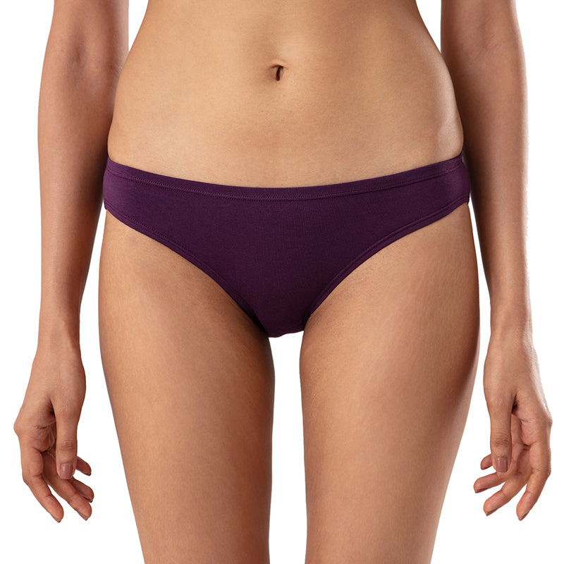 Pack of 3 No visible elastic Low rise Bikini with Full rear coverage-NYP115-Multi-Color