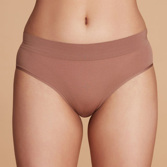 4 Way Stretch Hipster Panty-NYP342-Brown