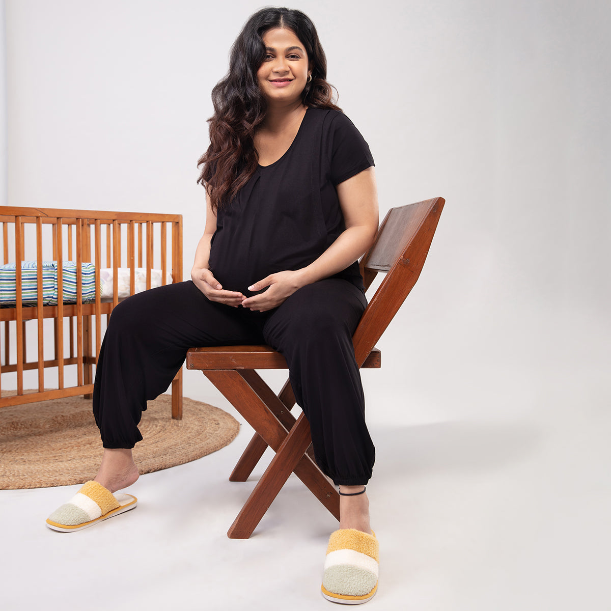 Comfy Maternity Pajama-NYS042-Black